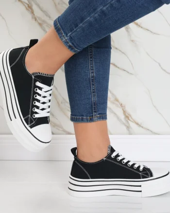 Sneakers dama negru din textil Elsie