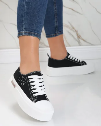 Sneakers dama albi din textil Carrie
