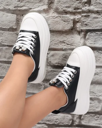Sneakers dama Negri din Piele Ecologica Atrel