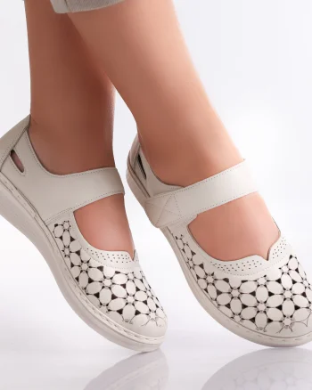 Pantofi dama casual Bej din Piele Ecologica Agali
