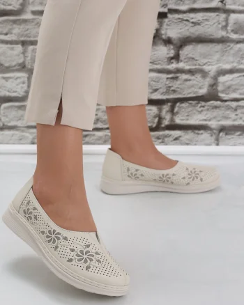 Pantofi dama casual Bej din Piele Ecologica Ilana