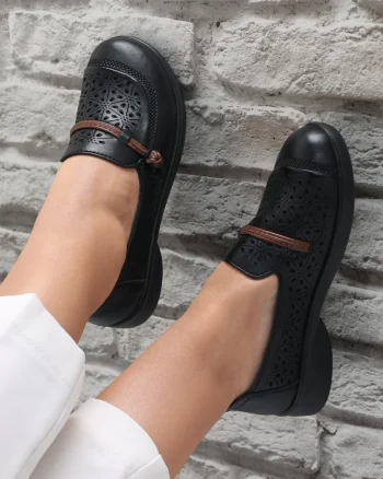 Pantofi dama casual Negri din Piele Ecologica Suhana