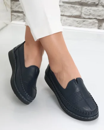 Pantofi dama casual Bleumarin din Piele Ecologica Zinam