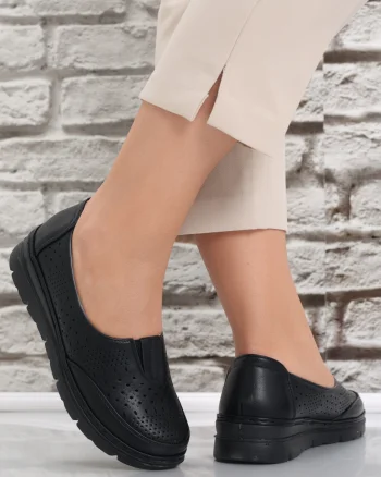 Pantofi dama casual Negri din Piele Ecologica Molica