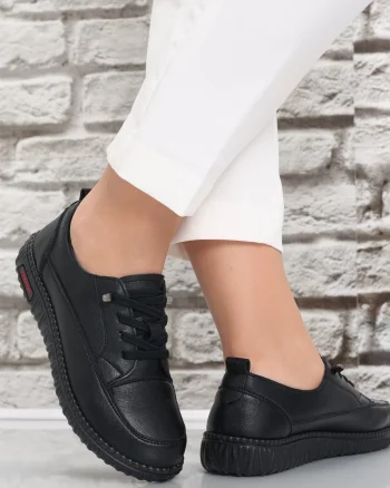 Pantofi dama casual Negri din Piele Ecologica Turina