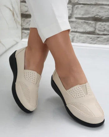 Pantofi dama casual Bej din Piele Ecologica Risan