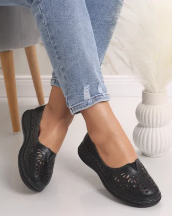 Pantofi dama casual Negri din Piele Naturala Rozlin
