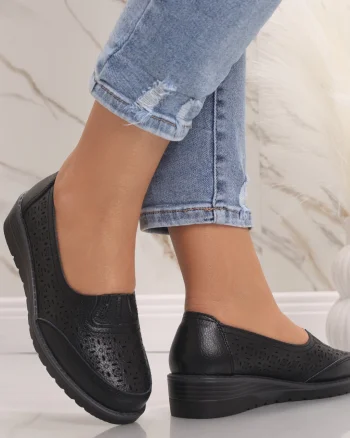 Pantofi dama casual Negri din Piele Naturala Zenova