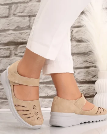 Pantofi dama casual Kaki din Piele Ecologica Rawda