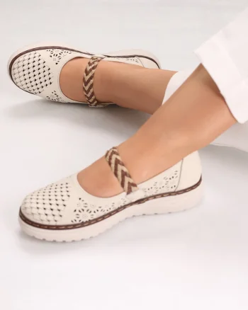 Pantofi dama casual Bej din Piele Ecologica Rimana
