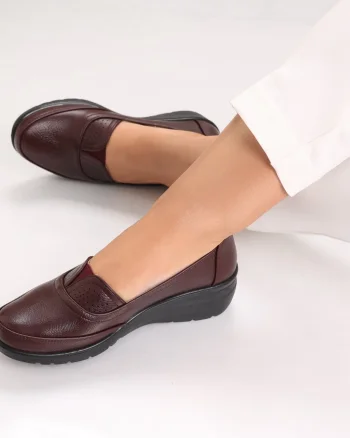 Pantofi dama casual Bordo din Piele Ecologica Watina