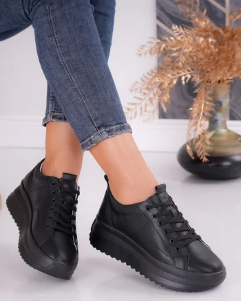 Pantofi dama casual Negri din Piele Naturala Shula