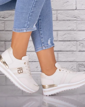Adidasi dama Bej din Piele Eco/ Textil Ninal