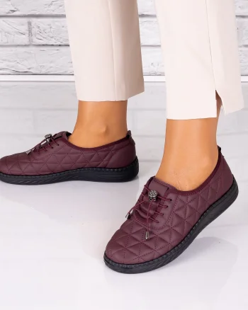 Pantofi dama casual Bordo din Piele Ecologica Acuna