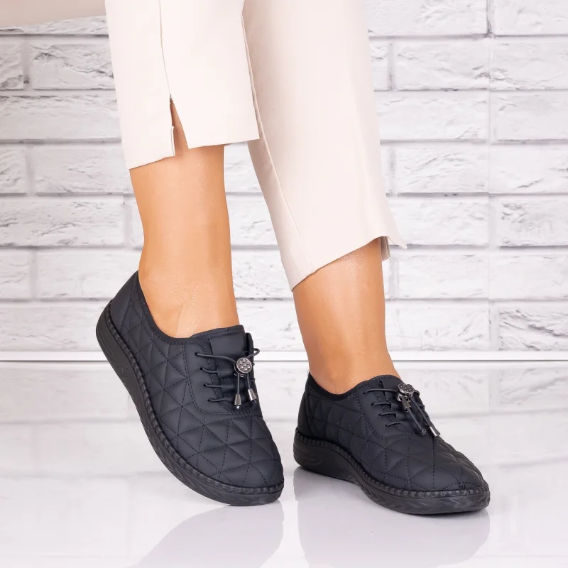 Pantofi dama casual Negri din Piele Ecologica Acuna