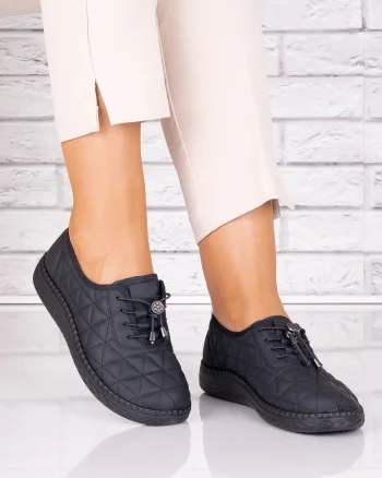 Pantofi dama casual Negri din Piele Ecologica Acuna