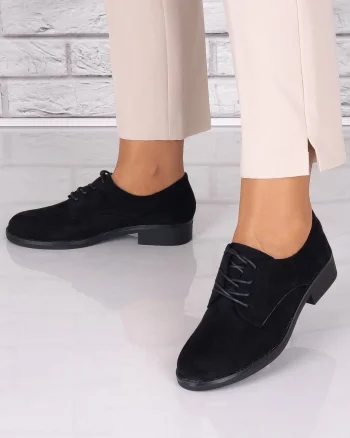 Pantofi dama casual Negri Piele Ecologica Intoarsa Parvi