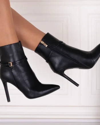 Botine dama Negre din Piele Ecologica Naisia