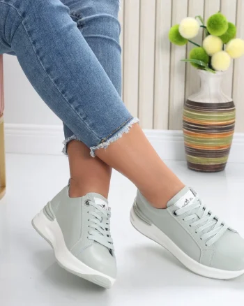 Pantofi dama sport Verde Menta din Piele Naturala Edaro