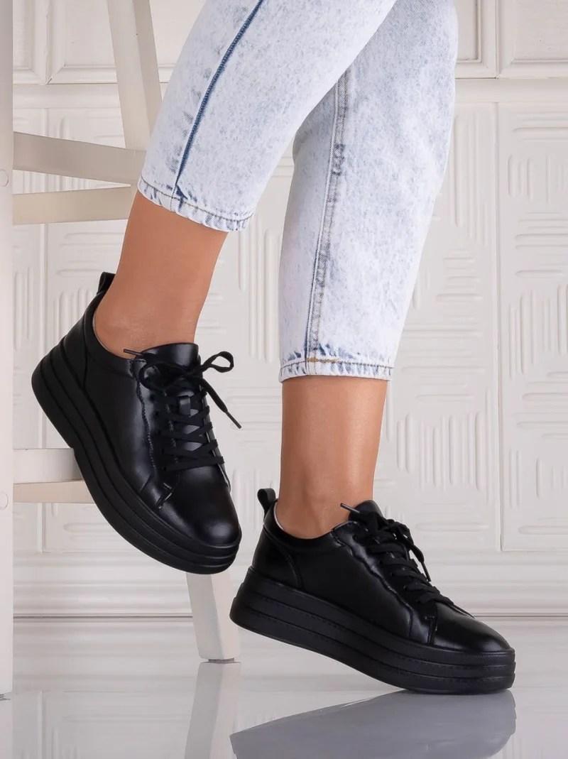 Pantofi dama casual Negri din Piele Naturala Sadrina