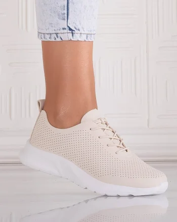 Pantofi dama Casual Bej din Piele Ecologica Rafira