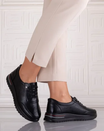 Pantofi dama Casual Negri din Piele Ecologica Nolya