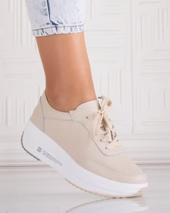 Pantofi dama Sport Bej din Piele Naturala Amadi