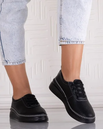 Pantofi dama casual Negri din Piele Naturala Alonsa