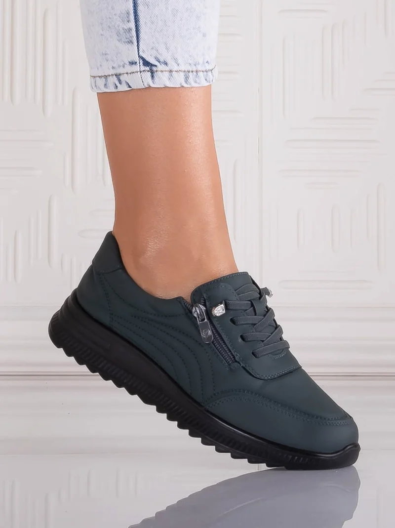 Pantofi dama Casual Verzi din Piele Ecologica Savira