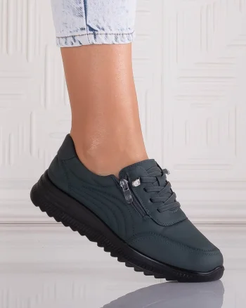 Pantofi dama Casual Verzi din Piele Ecologica Savira