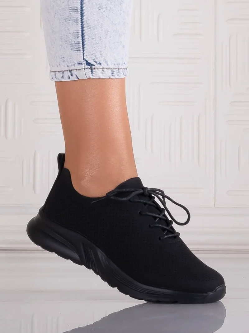 Pantofi dama Casual Negri din Piele Ecologica Rafira