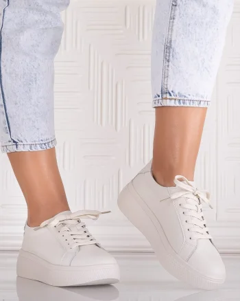 Pantofi dama casual Bej din Piele Naturala Aziva