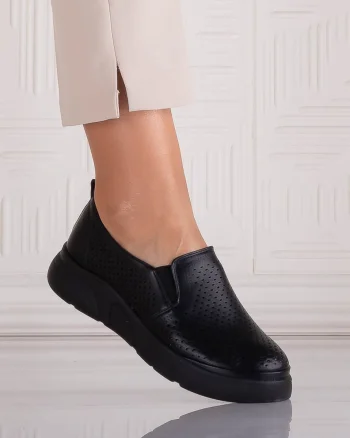 Pantofi dama Casual Negri din Piele Ecologica Nilasa