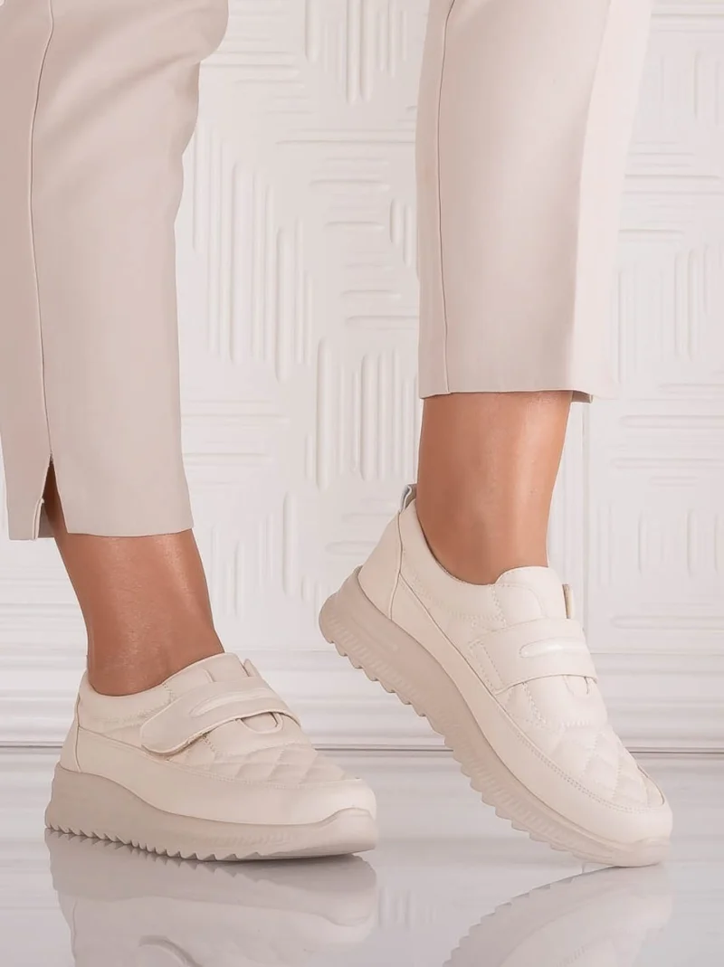 Pantofi dama Casual Bej din Piele Ecologica Osica