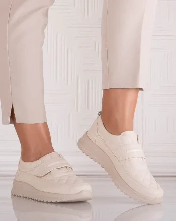 Pantofi dama Casual Bej din Piele Ecologica Osica