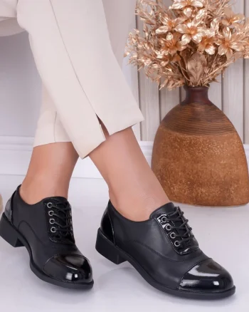 Pantofi dama casual Negri din Piele Ecologica Erin