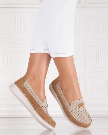 Pantofi dama casual Kaki din Piele Ecologica Atinos