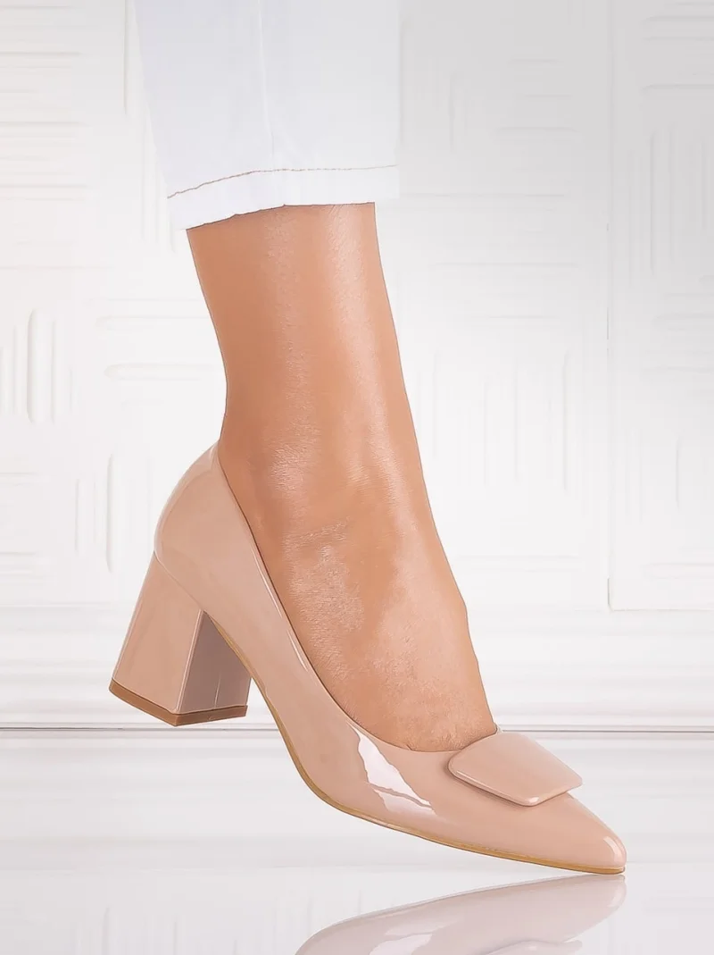 Pantofi dama Nude din Piele Ecologica lacuita Tarava