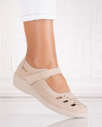 Pantofi dama casual Bej din Piele Ecologica Araua