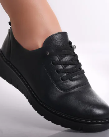 Pantofi dama casual Negri din Piele Ecologica Idania