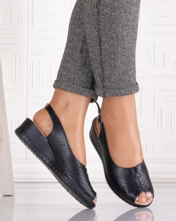 Sandale casual Negre dama din Piele Ecologica Seliorra
