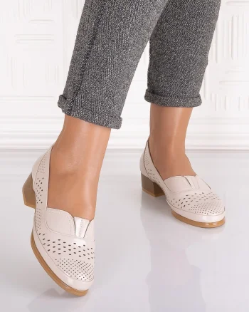 Pantofi casual Bej dama din Piele Ecologica Cosica