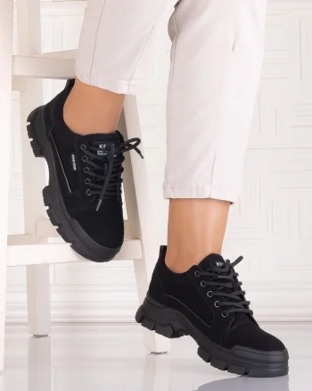 Pantofi casual Negrii Velvet dama din Piele Ecologica Astoia
