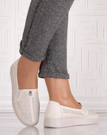 Pantofi casual Bej dama din Piele Ecologica Romason