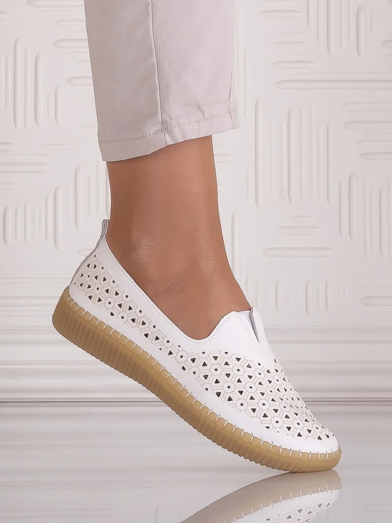 Pantofi casual Alb dama din Piele Ecologica Belvina