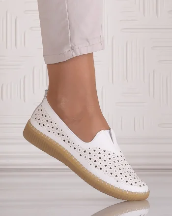 Pantofi casual Alb dama din Piele Ecologica Belvina