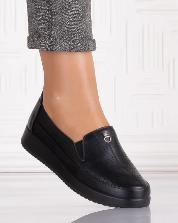 Pantofi casual Negrii dama din Piele Ecologica Romason