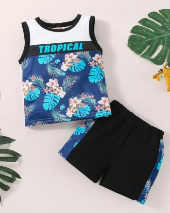 Set maiou si pantaloni Tropical