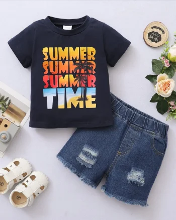 Set tricou si pantaloni Summer Time