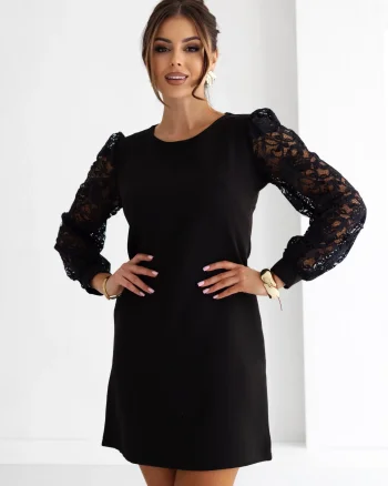 Rochie eleganta neagra cu maneci...